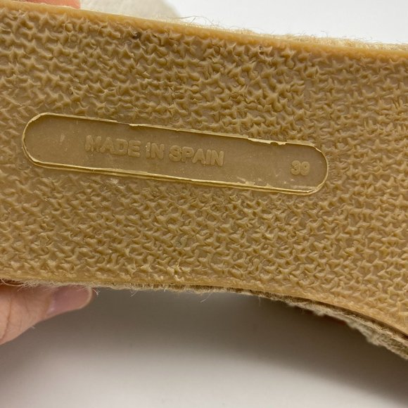 Clara Duran Reversible sequin espadrilles size 39 9 US Spain White gold leather - Picture 9 of 12